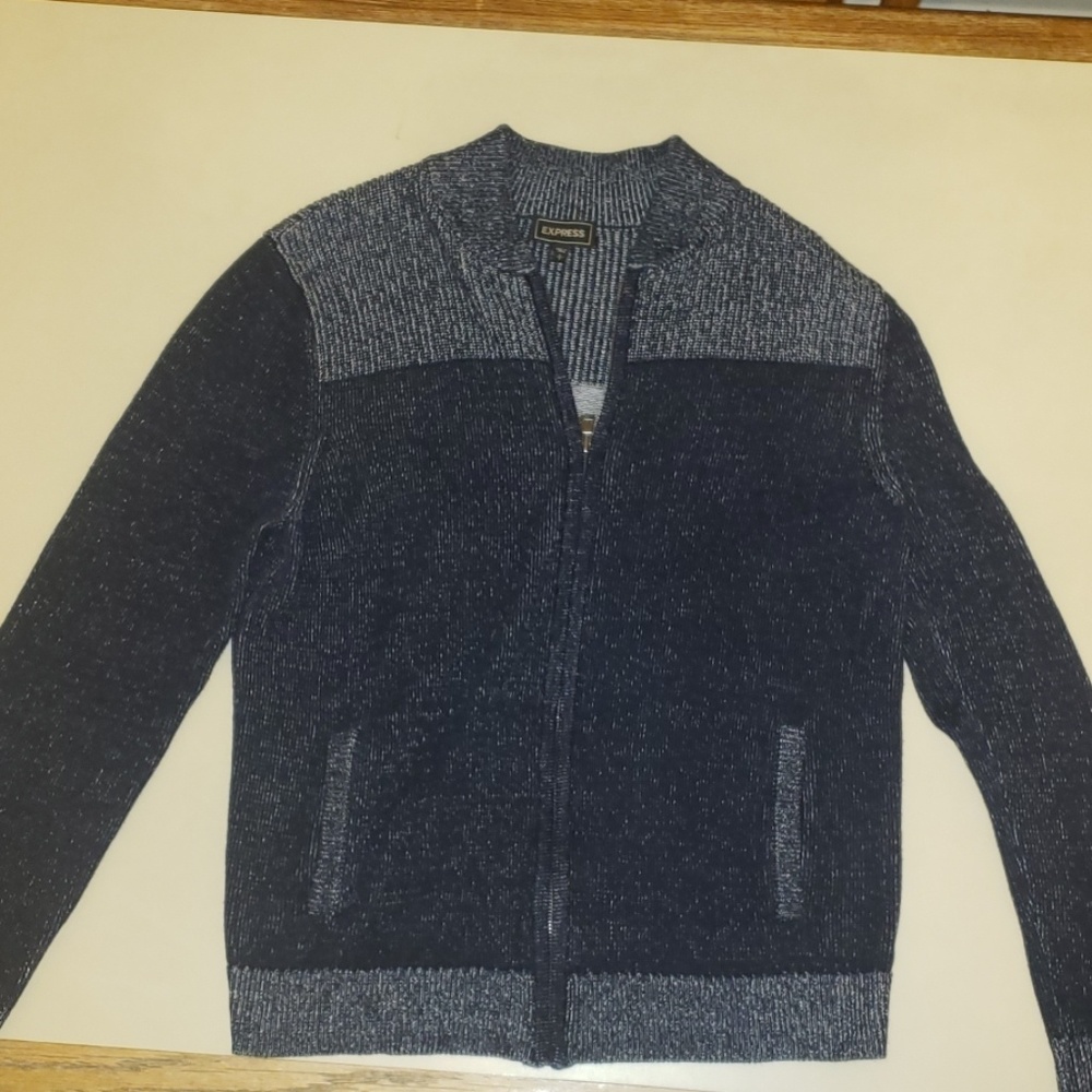 Express mens zip up blue sweater - size L - Picture 1 of 2